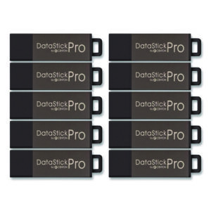 DataStick Pro USB 2.0 Type A Flash Drive, 16 GB, Gray, 10/Pack