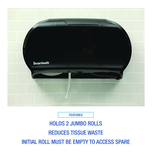 Jumbo Twin Toilet Tissue Dispenser, 20.25 x 6 x 12.25, Black