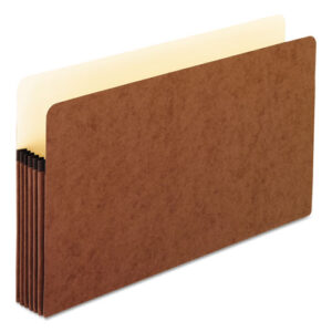 Standard Expanding File Pockets, 5.25" Expansion, Legal Size, Redrope, 10/Box
