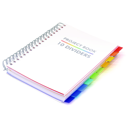 B5 Size 10-Subject Project Book, Medium/College Rule, White Cover, (200) 9.8 x 6.9 Sheets