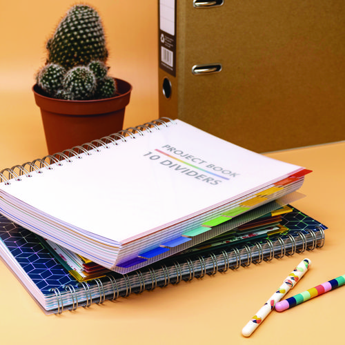 B5 Size 10-Subject Project Book, Medium/College Rule, White Cover, (200) 9.8 x 6.9 Sheets