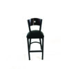 Liberty Series Barstool, Supports Up to 300 lb, 28.5" Seat Height, Black Seat, Dark Mahogany Back, Black Base