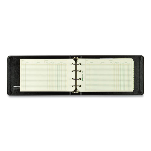 Four-Ring Ledger Binder Kit with A-Z Index, Black Cover, 8.5 x 5 Debit-Credit-Balance Sheets, 100 Sheets/Book