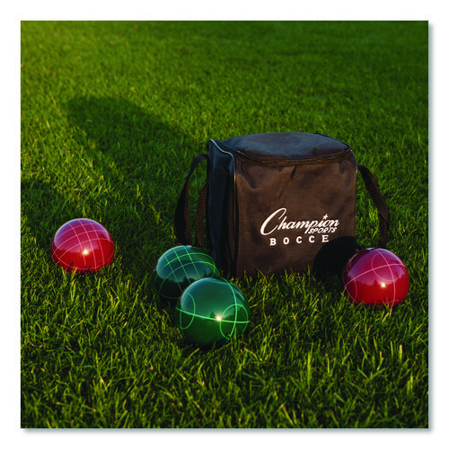 Deluxe Bocce Tournament Set, 4.25" dia Balls, Assorted Colors