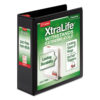 XtraLife ClearVue Non-Stick Slant-D Ring Binder, 3 Rings, 3" Capacity, 11 x 8.5, Black