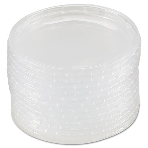 Deli Container Lids, Plug-Style, Clear, Plastic, 50/Pack, 10 Packs/Carton