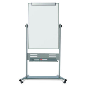 Revolver Easel, Vertical Orientation, 35.4" x 47.2", White Surface, Satin Aluminum Frame