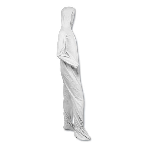 A40 Elastic-Cuff, Ankle, Hood and Boot Coveralls, 4X-Large, White, 25/Carton