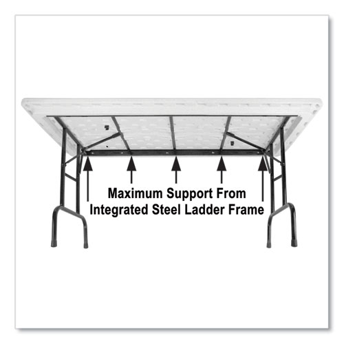 Adjustable Folding Tables, Rectangular, 72" x 30" x 22" to 32", Gray Granite Top, Black Legs, 4/Pallet