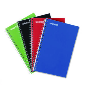 Wirebound Notebook, 3-Subject, Medium/College Rule, Assorted Cover Colors, (120) 9.5 x 6 Sheets, 4/Pack