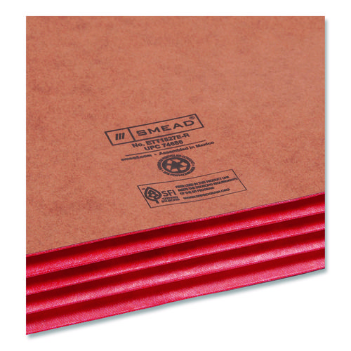 Redrope Drop-Front End Tab File Pockets, Fully Lined 6.5" High Gussets, 3.5" Expansion, Legal Size, Redrope/Red, 10/Box