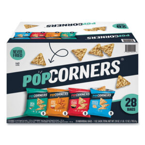 Popped Corn Chips Snacks Variety Pack, Assorted Flavors, 1 oz Bag, 28/Pack