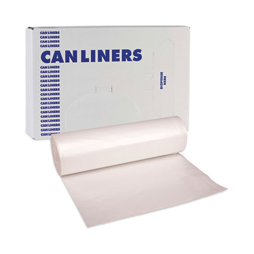 High Density Industrial Can Liners Coreless Rolls, 45 gal, 13 mic, 40" x 48", Natural, Perforated, 25 Bags/Roll, 10 Rolls/CT - Image 7