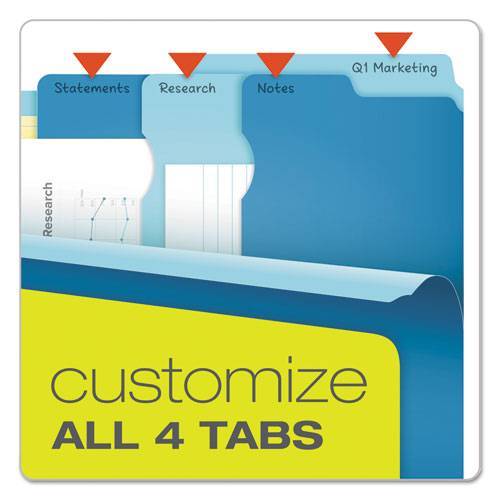 Divide It Up File Folder, 1/2-Cut Tabs: Assorted, Letter Size, 0.75" Expansion, Assorted Colors, 24/Pack