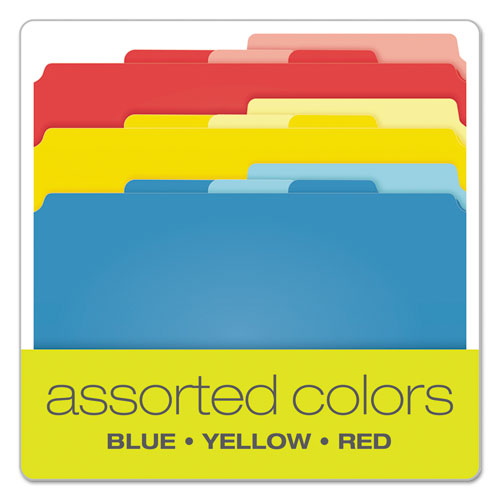 Divide It Up File Folder, 1/2-Cut Tabs: Assorted, Letter Size, 0.75" Expansion, Assorted Colors, 24/Pack