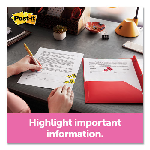 Page Flags in Desk Grip Dispenser, 1 x 1.75, Yellow, 200/Dispenser