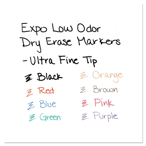 Low-Odor Dry Erase Marker Office Value Pack, Extra-Fine Bullet Tip, Assorted Colors, 36/Pack