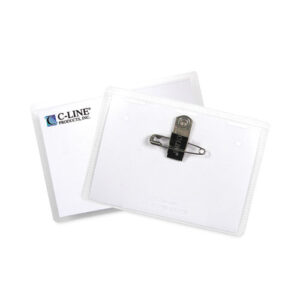 Name Badge Kits, Top Load, 4 x 3, Clear, Combo Clip/Pin, 50/Box
