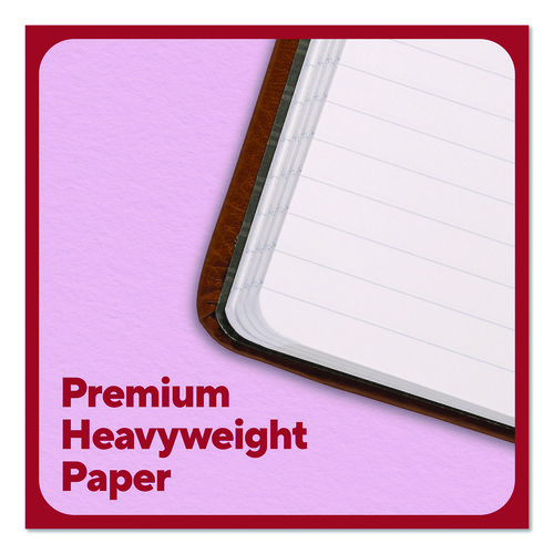 Flexible-Cover Business Journal, Elastic Closure, 1-Subject, Narrow Rule, Cognac Cover, (128) 8 x 5.5 Sheets
