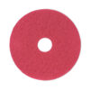Buffing Floor Pads, 16" Diameter, Red, 5/Carton
