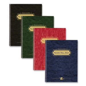 Teacher's Record Roll Book, Five to Six Week Term: Two-Page Spread (50 Students), 11 x 8.5, Green/Gold Cover