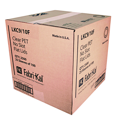 Kal-Clear/Nexclear Drink Cup Lids, Flat Lid with No Slot, Fits 9 oz to 10 oz Cold Cups, Plastic, Clear, 2,500/Carton