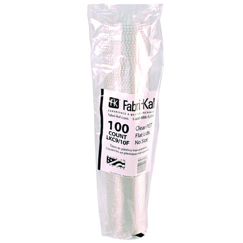 Kal-Clear/Nexclear Drink Cup Lids, Flat Lid with No Slot, Fits 9 oz to 10 oz Cold Cups, Plastic, Clear, 2,500/Carton