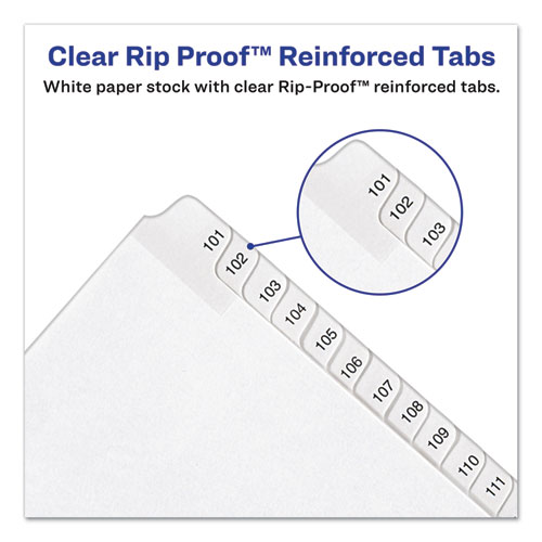 Preprinted Legal Exhibit Side Tab Index Dividers, Allstate Style, 25-Tab, 26 to 50, 11 x 8.5, White, 1 Set, (1702)