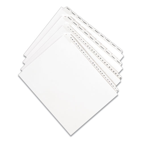 Preprinted Legal Exhibit Side Tab Index Dividers, Allstate Style, 25-Tab, 26 to 50, 11 x 8.5, White, 1 Set, (1702)