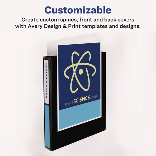 Heavy-Duty Non Stick View Binder with DuraHinge and Slant Rings, 3 Rings, 1" Capacity, 11 x 8.5, White, (5304)