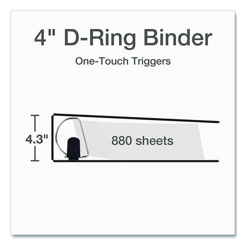 Premier Easy Open ClearVue Locking Slant-D Ring Binder, 3 Rings, 4" Capacity, 11 x 8.5, Black - Image 2