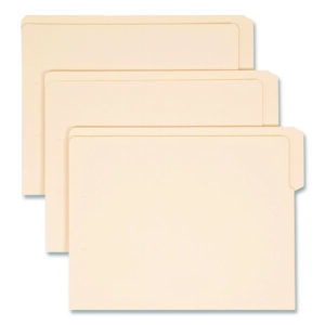 Heavyweight Manila End Tab Folders, 9" High Front, 1/3-Cut Tabs: Top, Letter Size, 0.75" Expansion, Manila, 100/Box