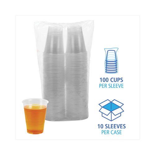 Translucent Plastic Cold Cups, 10 oz, 100/Sleeve, 10 Sleeves/Carton