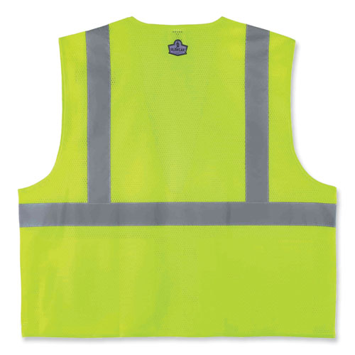GloWear 8220Z Class 2 Standard Mesh Zipper Vest, Polyester, 2X-Large/3X-Large, Lime