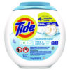 PODS Laundry Detergent, Free and Gentle, 63 oz Tub, 76 Pacs/Tub, 4 Tubs/Carton