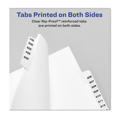 Preprinted Legal Exhibit Side Tab Index Dividers, Avery Style, 10-Tab, 20, 11 x 8.5, White, 25/Pack, (1020)