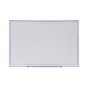 Deluxe Melamine Dry Erase Board, 36" x 24", White Surface, Satin Aluminum Frame