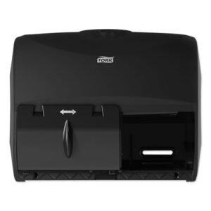 Twin Bath Tissue Roll Dispenser for OptiCore, 11.06 x 7.18 x 8.81, Black