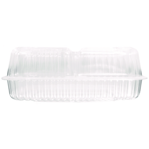 Handi-Lock Three-Compartment Food Container, 8 x 3 x 8.87, Clear, Plastic, 250/Carton