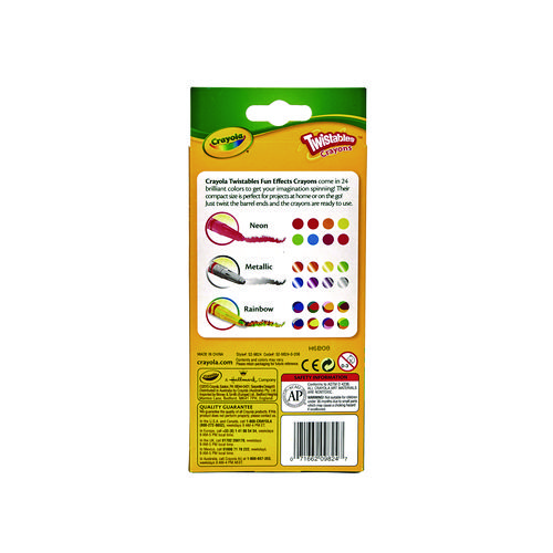 Twistables Mini Crayons, Fun Effects, Assorted, 24/Pack