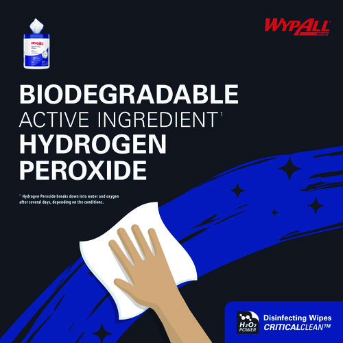Hydrogen Peroxide Disinfecting Wipes, 1-Ply, 7 x 5.75, Fresh Scent, White, 185 Wipes/Canister