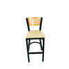 Jones River Series Barstool, Supports Up to 300 lb, 28.5" Seat Height, Taupe Seat, Natural Back, Black Base