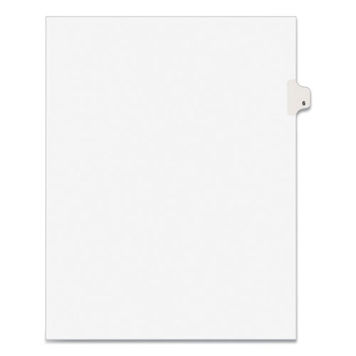 Preprinted Legal Exhibit Side Tab Index Dividers, Avery Style, 10-Tab, 6, 11 x 8.5, White, 25/Pack