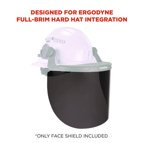 Skullerz 8998 Anti-Scratch/Anti-Fog Face Shield Replacement for Full Brim Hard Hat, Smoke Lens