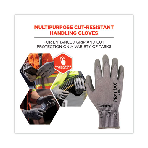 ProFlex 7024 ANSI A2 PU Coated CR Gloves, Gray, 2X-Large, Pair
