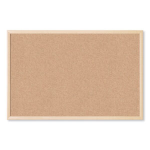 Cork Bulletin Board, 36" x 24" (Actual Size: 35" x 23"), Tan Surface, Birch Finished Wood Frame