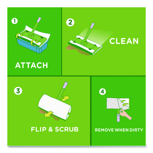 Sweeper TRAP + LOCK Wet Mop Cloth, 8 x 10, White, Lavender Scent, 24/Pack