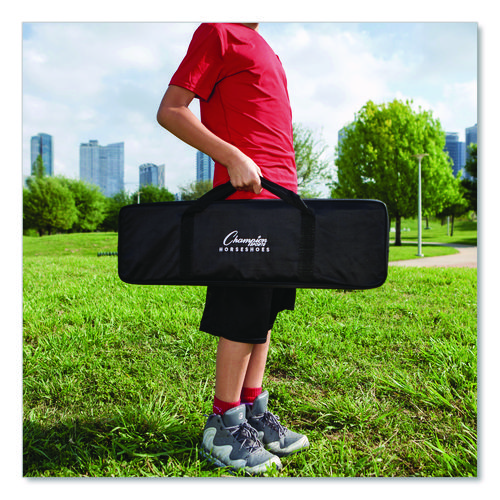 Deluxe Horseshoe Tournament Set, 4 Horseshoes/2 Stakes/Carry Bag/Rule Sheet