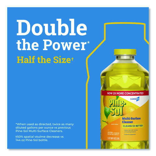 CloroxPro Multi-Surface Cleaner Concentrated, Lemon Fresh Scent, 80 oz Bottle, 3/Carton