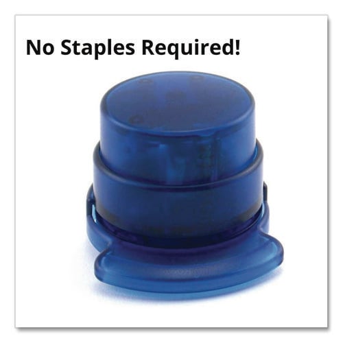 Staple-Free Stapler, 5-Sheet Capacity, 0.5" Throat Depth, Blue, 24/Carton